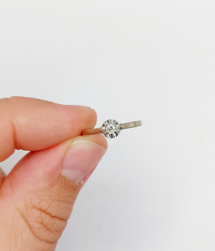 Bague 50.5 Bague solitaire Art déco en or blanc 18k, platine et diamant 58 Facettes A07169