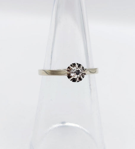 Bague 50.5 Bague solitaire Art déco en or blanc 18k, platine et diamant 58 Facettes A07169