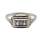 Bague 55 Bague tank Art déco en or blanc 18k et spinelles synthétiques 58 Facettes A07170