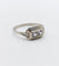 Bague 55 Bague tank Art déco en or blanc 18k et spinelles synthétiques 58 Facettes A07170