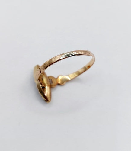 Bague 60 Bague marquise - Grenat taille navette en or rose 18k sur paillons 58 Facettes A07199