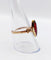 Bague 60 Bague marquise - Grenat taille navette en or rose 18k sur paillons 58 Facettes A07199