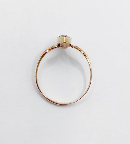 Bague 60 Bague marquise - Grenat taille navette en or rose 18k sur paillons 58 Facettes A07199