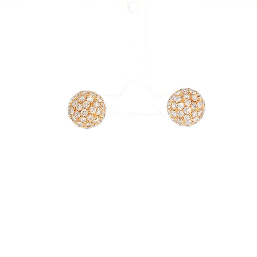 Boucles d'oreilles De Grisogono - Boucles d’oreilles boule en or rose 18 carats et diamants 58 Facettes 2.19428