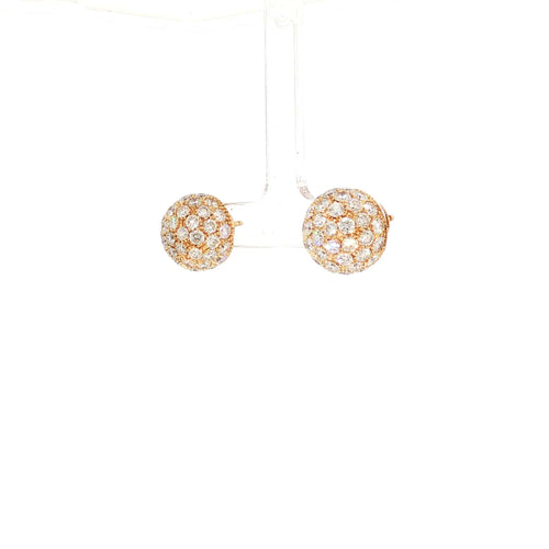 Boucles d'oreilles De Grisogono - Boucles d’oreilles boule en or rose 18 carats et diamants 58 Facettes 2.19428