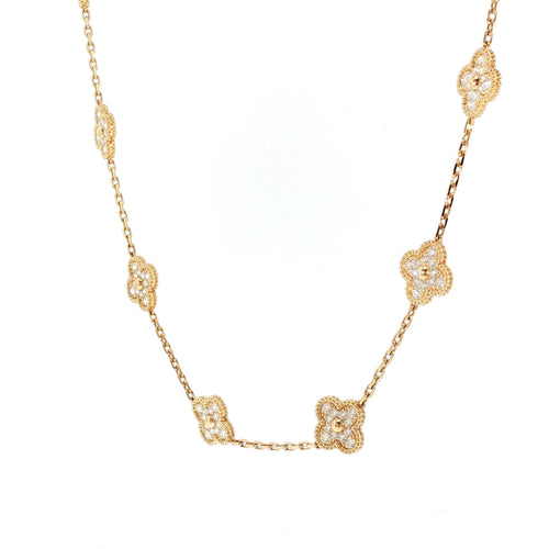 Collier Van Cleef & Arpels Alhambra - Collier 10 motifs en or jaune et diamants 58 Facettes 2.19571