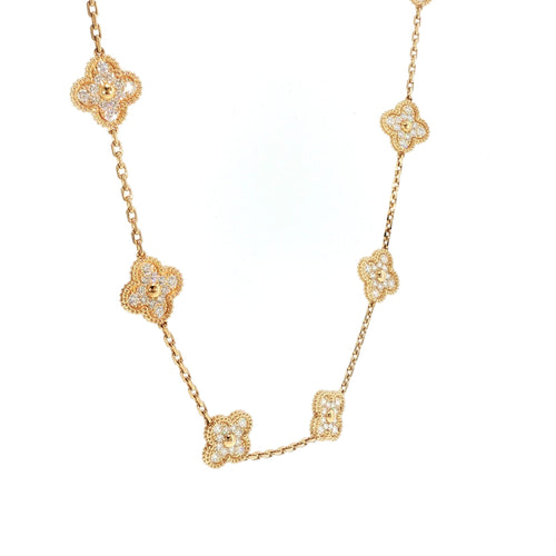 Collier Van Cleef & Arpels Alhambra - Collier 10 motifs en or jaune et diamants 58 Facettes 2.19571