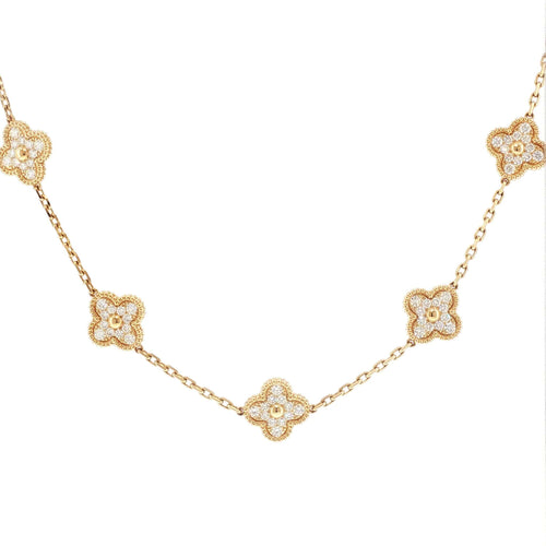 Collier Van Cleef & Arpels Alhambra - Collier 10 motifs en or jaune et diamants 58 Facettes 2.19571