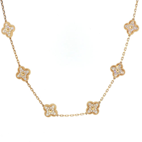 Collier Van Cleef & Arpels Alhambra - Collier 10 motifs en or jaune et diamants 58 Facettes 2.19571