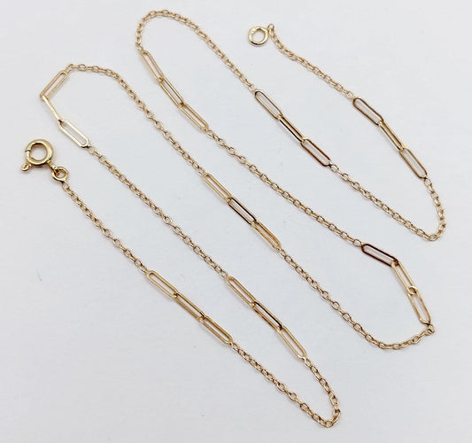 Collier Chaîne vintage - Forçat en or jaune 18k, mailles agrafes alternées 42 cm 58 Facettes A07204