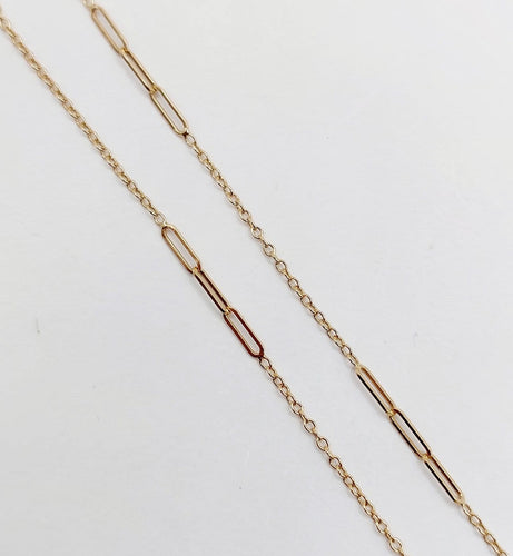 Collier Chaîne vintage - Forçat en or jaune 18k, mailles agrafes alternées 42 cm 58 Facettes A07204