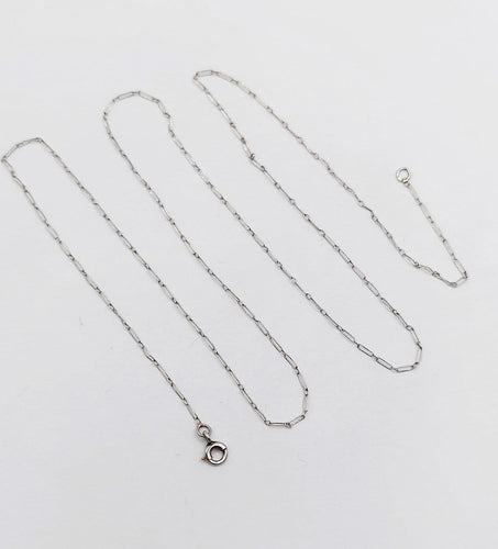 Collier Chaîne Art déco en platine, mailles alternées, 45 cm 58 Facettes A07206