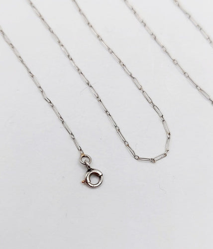 Collier Chaîne Art déco en platine, mailles alternées, 45 cm 58 Facettes A07206