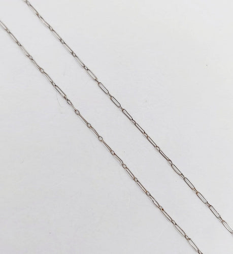 Collier Chaîne Art déco en platine, mailles alternées, 45 cm 58 Facettes A07206
