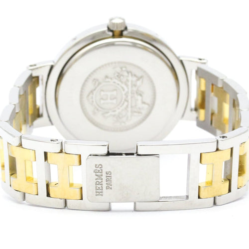Hermès Clipper - Montre quartz en acier inoxydable avec métal plaqué