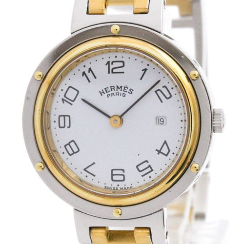 Hermès Clipper - Montre quartz en acier inoxydable avec métal plaqué