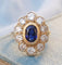 Bague 51.5 Bague Pompadour contemporaine saphir et diamants en or jaune 18 carats 58 Facettes 1782