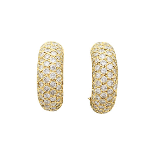 Boucles d'oreilles Boucles d'oreilles demi-créoles or jaune et diamants. 58 Facettes 35537