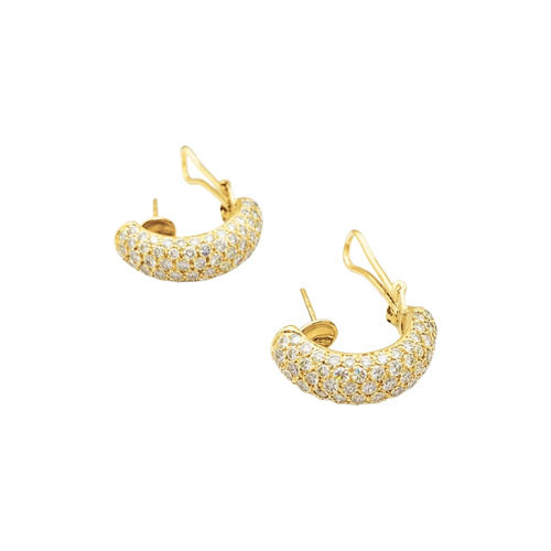 Boucles d'oreilles Boucles d'oreilles demi-créoles or jaune et diamants. 58 Facettes 35537