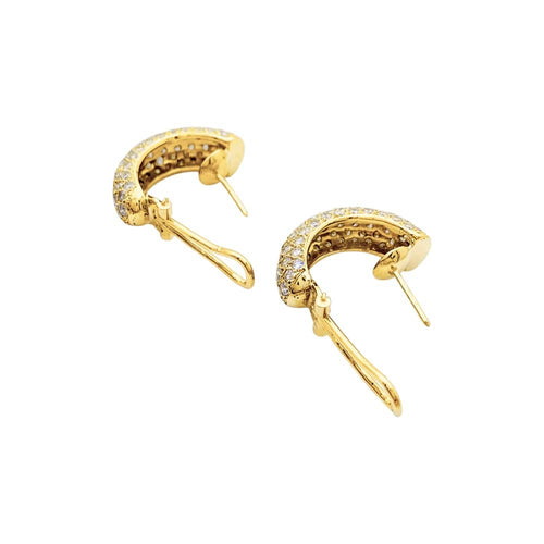 Boucles d'oreilles Boucles d'oreilles demi-créoles or jaune et diamants. 58 Facettes 35537