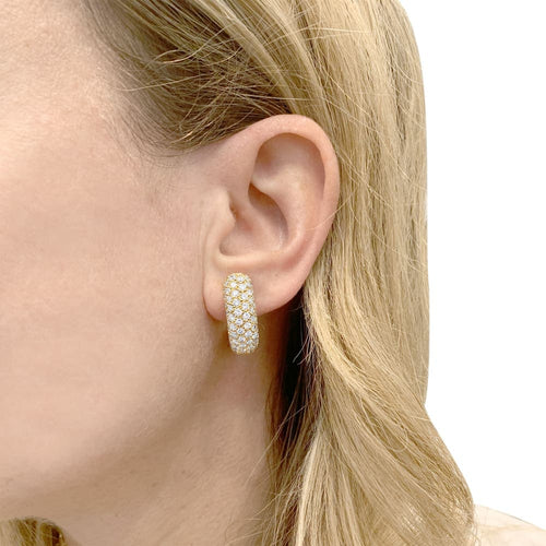 Boucles d'oreilles Boucles d'oreilles demi-créoles or jaune et diamants. 58 Facettes 35537
