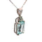 Pendentif Pendentif aquamarine taille émeraude et diamants en or blanc 18k 58 Facettes 50457
