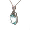 Pendentif Pendentif aquamarine taille émeraude et diamants en or blanc 18k 58 Facettes 50457