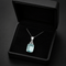 Pendentif Pendentif aquamarine taille émeraude et diamants en or blanc 18k 58 Facettes 50457