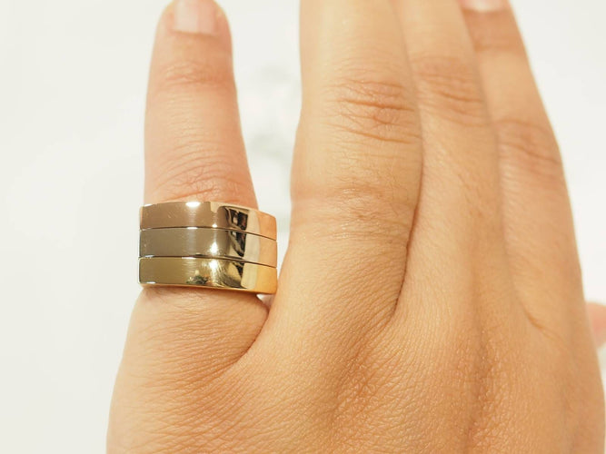 Bague 51 Bague vintage en or 18 carats 3 ors 58 Facettes 33753