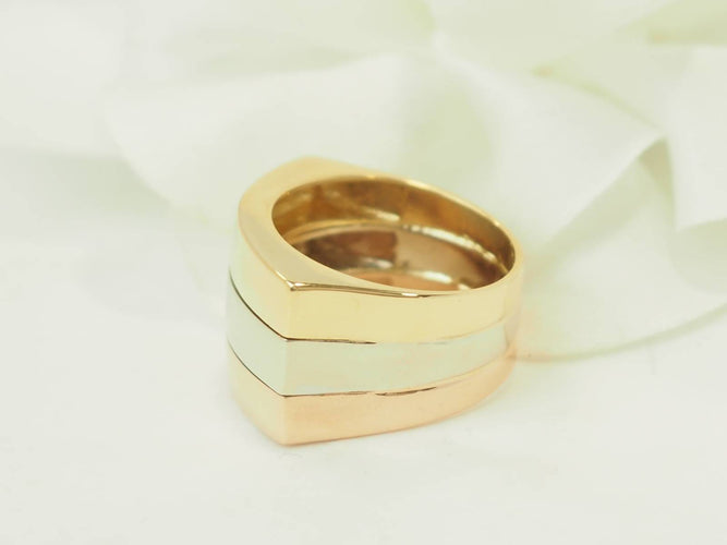 Bague 51 Bague vintage en or 18 carats 3 ors 58 Facettes 33753
