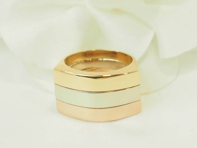 Bague 51 Bague vintage en or 18 carats 3 ors 58 Facettes 33753