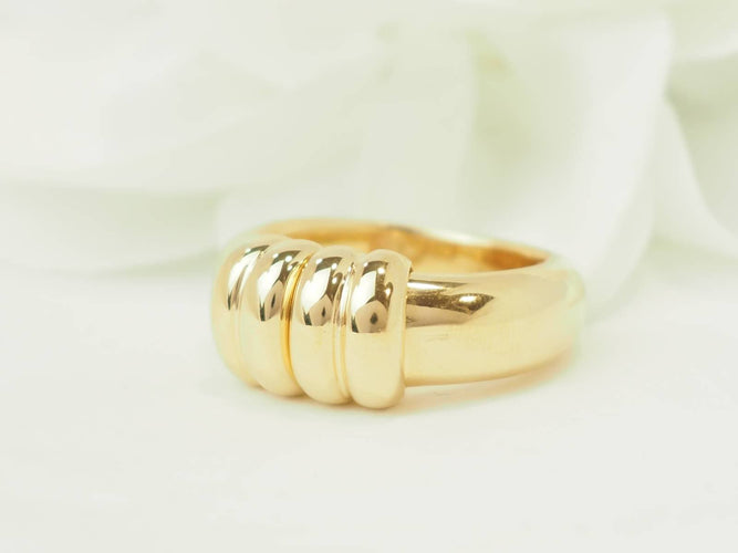 Bague 51 Bague vintage en or jaune 18 carats et diamants, dessus coulissant 58 Facettes 33757