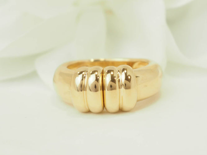 Bague 51 Bague vintage en or jaune 18 carats et diamants, dessus coulissant 58 Facettes 33757