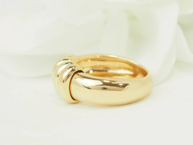 Bague 51 Bague vintage en or jaune 18 carats et diamants, dessus coulissant 58 Facettes 33757