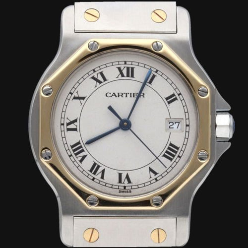 Montre Cartier Montre Santos Ronde Octagon Or Jaune 18K Et Acier 58 Facettes MT46654