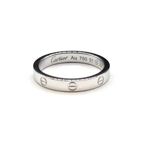 Bague 51 Cartier LOVE - Bague petit modèle en or blanc 18 carats 58 Facettes BO/260029