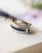 Bague 54 Guy Laroche - Bague bandeau « Ceinture » en or blanc, saphirs et diamants 58 Facettes C2259
