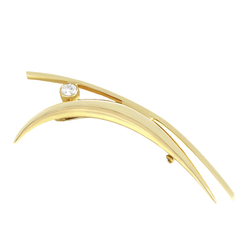 Broche en or jaune et diamant