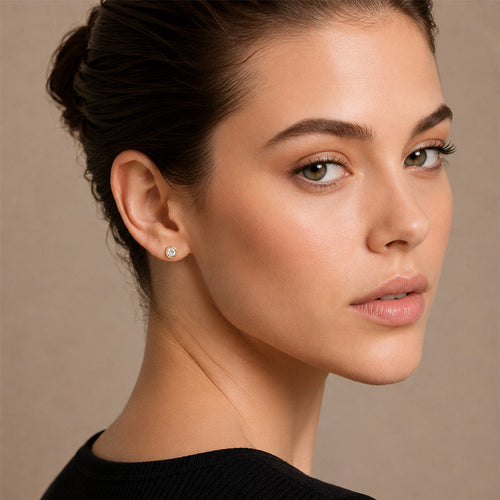 Boucles d'oreilles Boucles d’oreilles clous en or jaune et diamants 58 Facettes OC-66000250