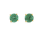 Boucles d'oreilles clous en or jaune et émeraudes