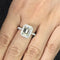 Bague 55 Bague - Diamant taille émeraude et diamants en or blanc 18 ct 58 Facettes 294/26 P