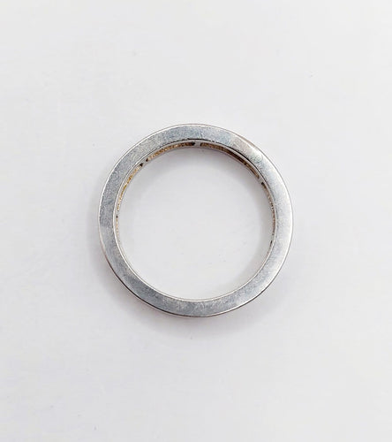 Bague 54 Alliance américaine Art déco éternité en platine et diamants baguette 1,68 ct 58 Facettes A07209
