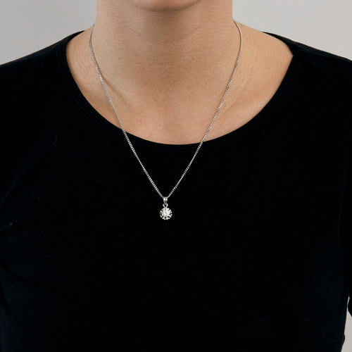 Collier Collier pendentif en or blanc 18 carats et diamant 0,50 ct 58 Facettes BO/240009