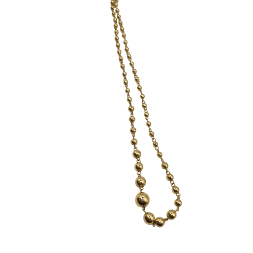 Collier Collier maille boules en or jaune 18k 58 Facettes #sh