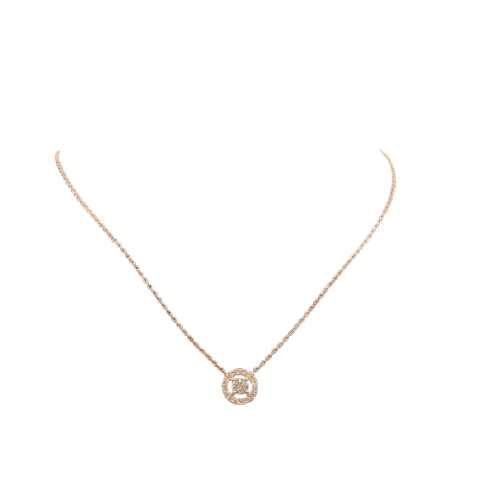Collier Collier en or rose 18k serti de diamants 58 Facettes #BT