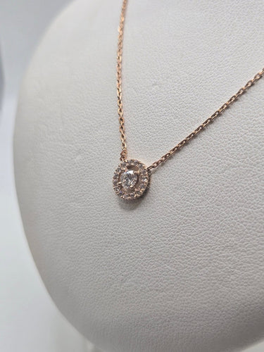 Collier Collier en or rose 18k serti de diamants 58 Facettes #BT