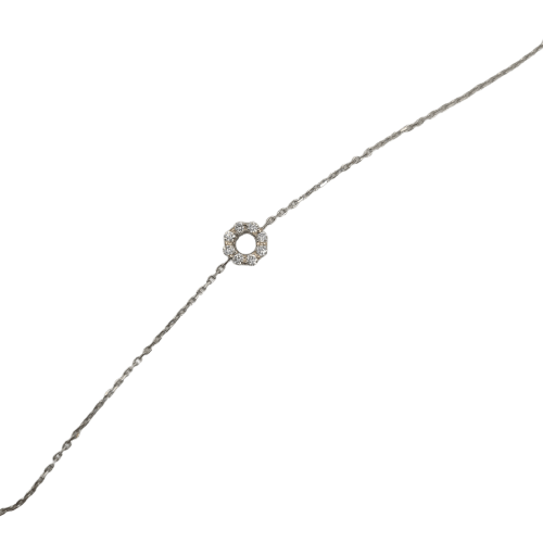 Bracelet Bracelet chaîne fleur en or 18k et diamants 58 Facettes #BT