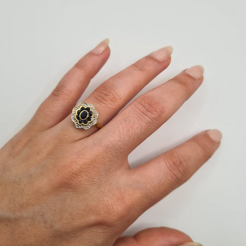 Bague 54 Bague en or jaune 18k, saphirs et diamants 58 Facettes #4265