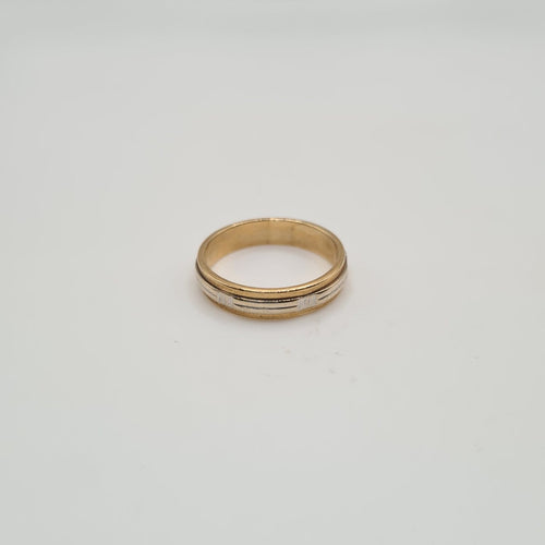 Bague 55 Alliance - Bague en or jaune et blanc 18k 58 Facettes #BT