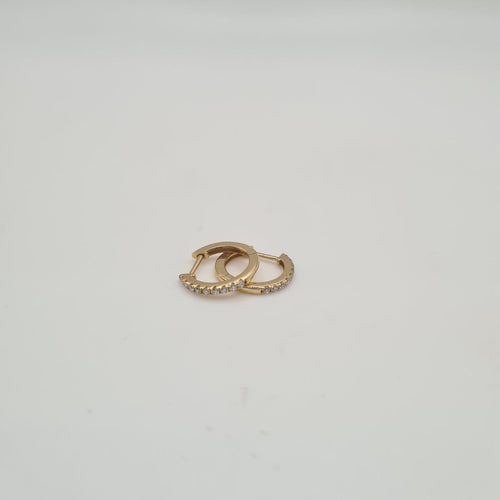 Boucles d'oreilles Créoles en or jaune 18k et diamants 58 Facettes #BT